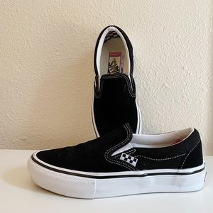 Black Vans Pro Popcush Skate Slip On 5 Men/ 7 WM